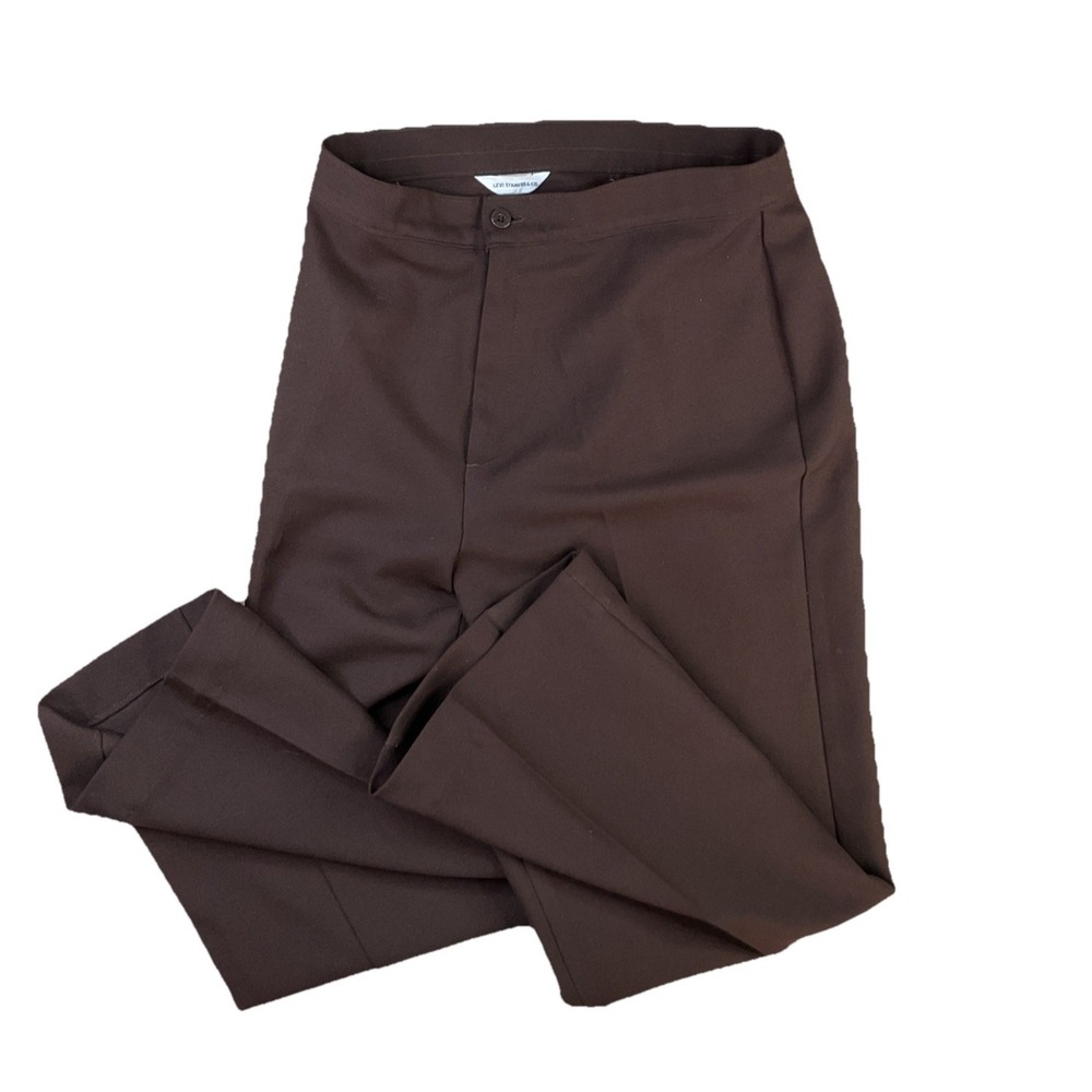 Levis Slacks Dress Pants Women Sz 16 31x28 Dacron Polyester Brown 90s Vintage